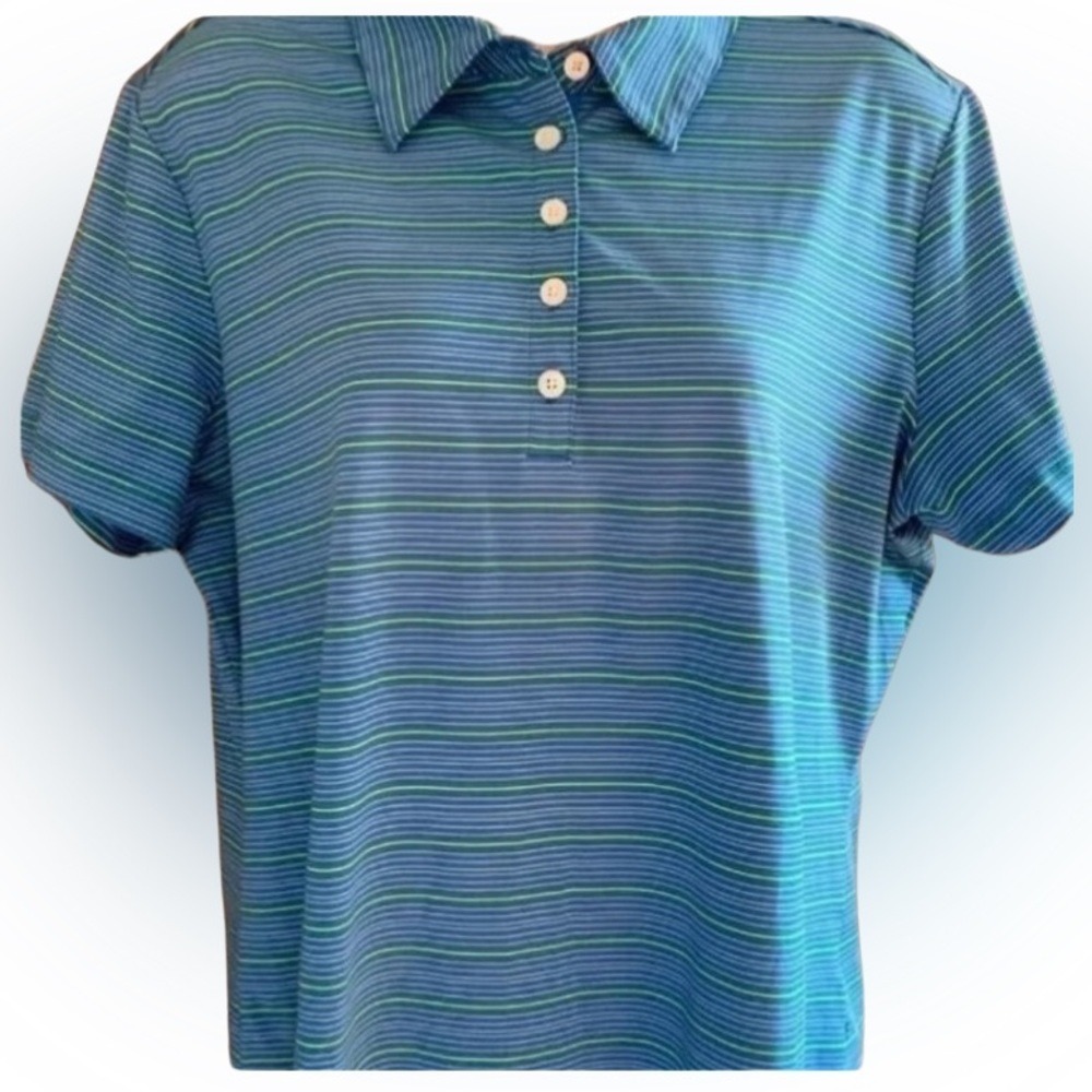 NIKE Women's Golf Shirt Large 12/14 Blue Short‎ Sleeve